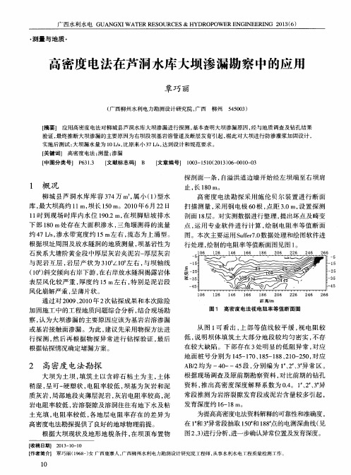 高密度电法在芦洞水库大坝渗漏勘察中的应用