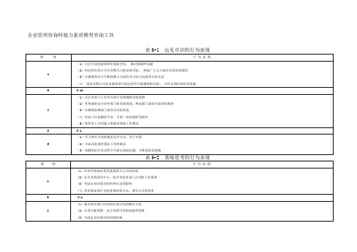 企业管理咨询师能力素质模型咨询工具