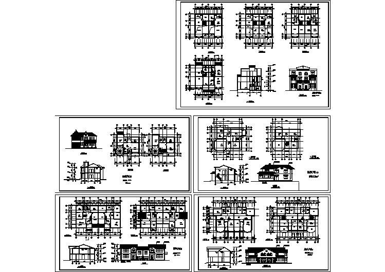 某三层带夹层别墅建筑设计施工图（15mx13m）