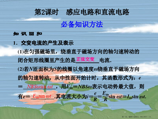 【步步高】2011届高考物理二轮复习资料 专题六 第2课时 感应电路和直流电路课件