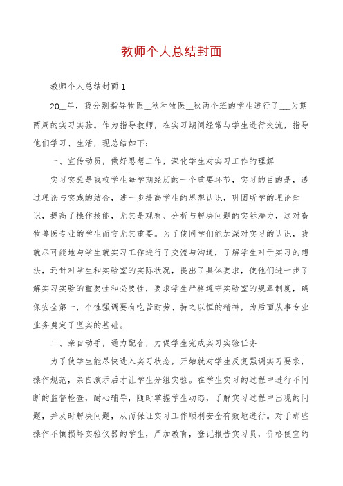 教师个人总结封面