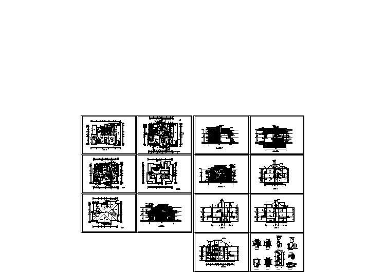 地下1地上2+1阁楼层高档别墅全套建筑设计施工图