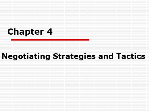 Chapter4 Negotiating strategies and tactics