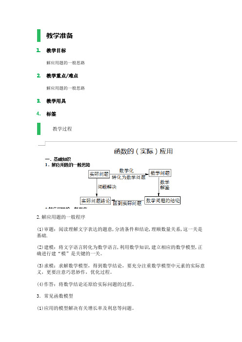 高中数学人教A版必修1教案-3.2_函数模型及其应用_教学设计_教案