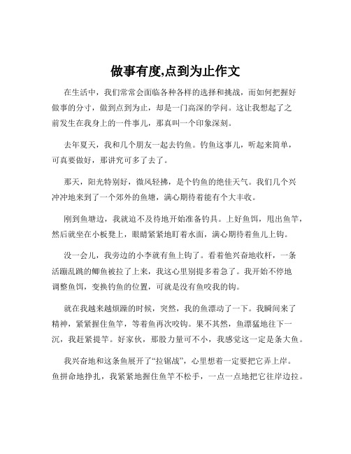 做事有度,点到为止作文