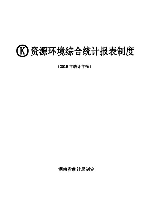 湖南省资源环境综合统计报表制度(2019年统计年报)20