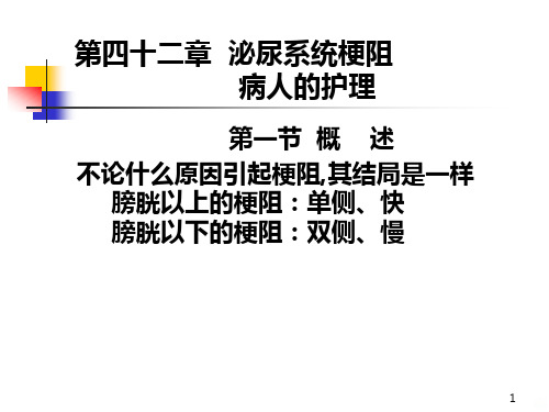 泌尿系统梗阻病人的护理ppt课件