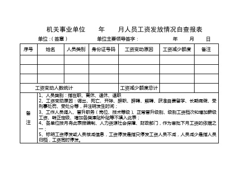 工资发放自查表-宁夏人力资源和社会保障网