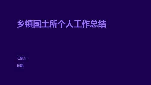 乡镇国土所个人工作总结