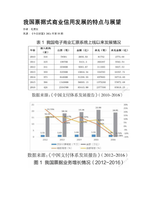 我国票据式商业信用发展的特点与展望