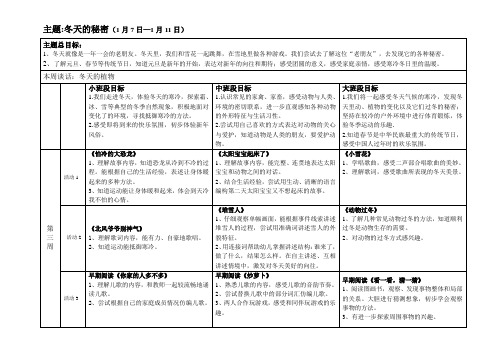 主题冬天的秘密1月7日—1月11日