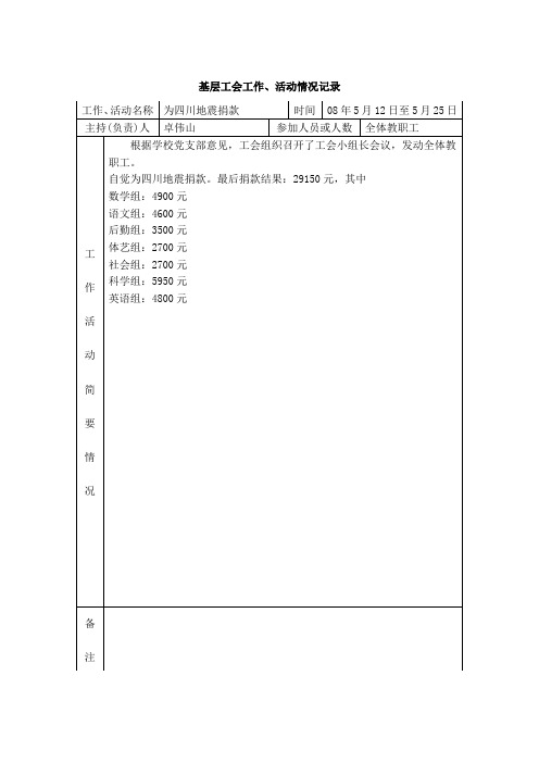 工会活动记录