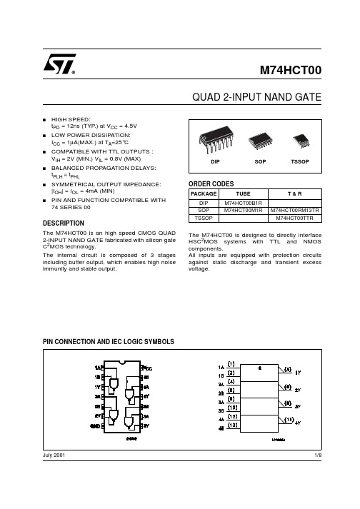 M74HCT00中文资料