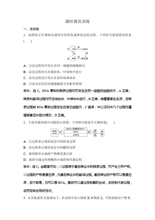 2018届高考生物一轮复习6-3 课时规范训练