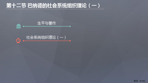巴纳德的社会系统组织理论一课件