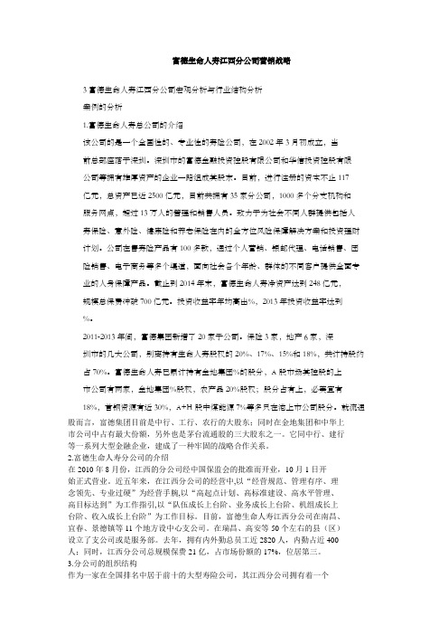 富德生命人寿江西分公司营销战略