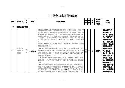 四、详细技术参数响应表