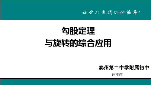 2020年江苏省姜堰励才中学疫情期间空中课堂八年级数学勾股定理专题复习