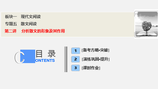 板块一  专题五  第二讲  分析散文的形象及其作用