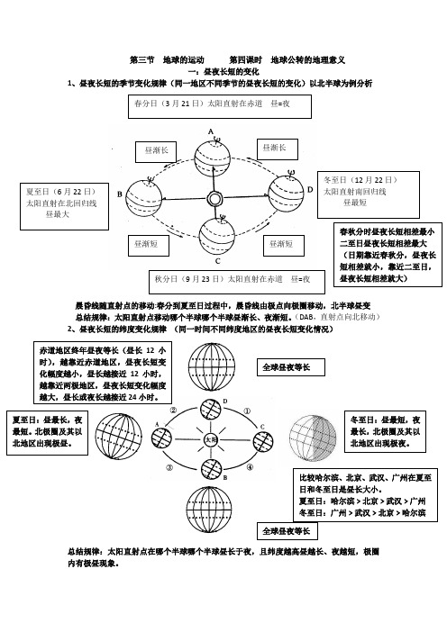 高中地理地球运动知识点