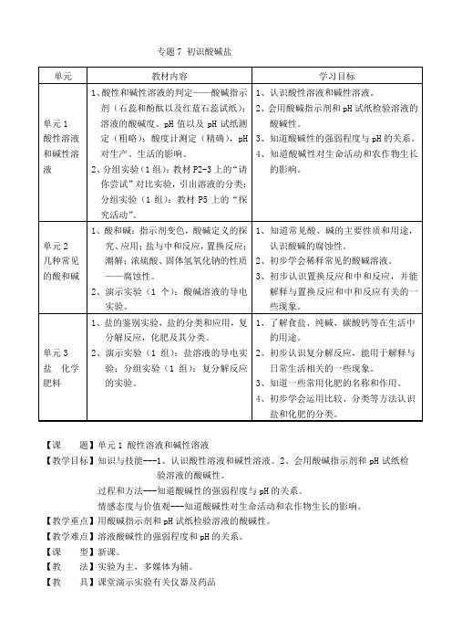 九年级化学下册仁爱版教案