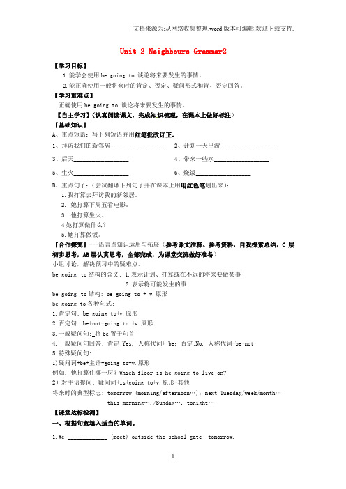 2017牛津译林版七年级下册Unit2NeighboursGrammar2