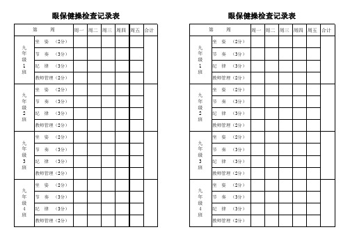 眼保健操检查表