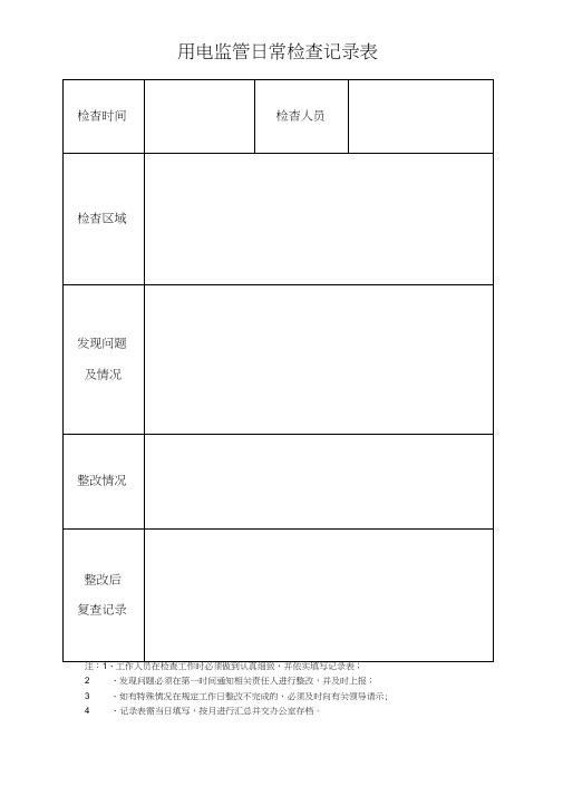 (完整版)日常检查记录表