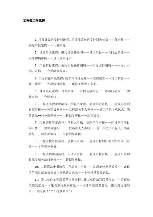 工程部工作流程房地产开发公司