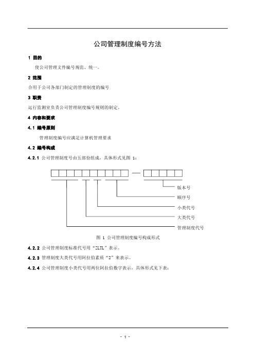 公司管理制度编号方法