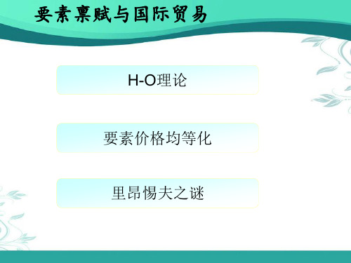 要素禀赋----H-O定理