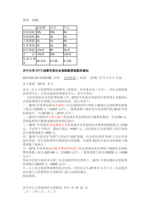 苏州社保比例