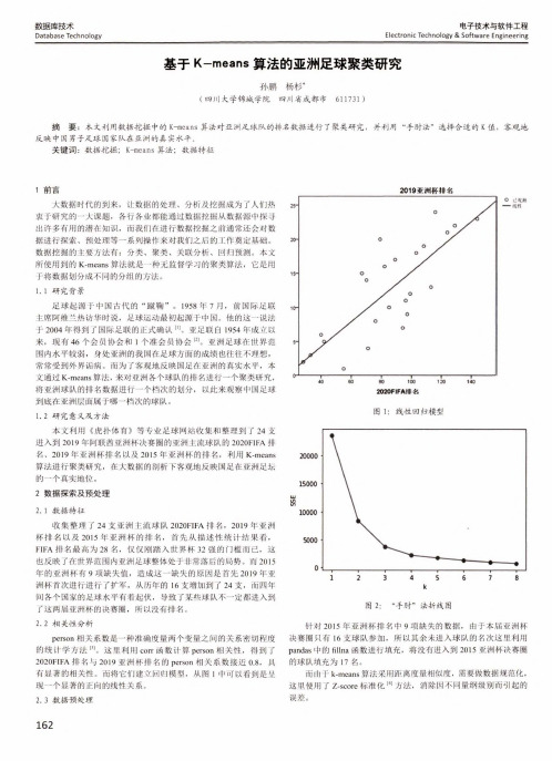 基于K-means算法的亚洲足球聚类研究