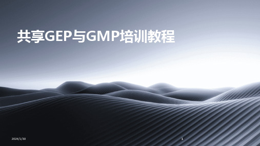 2024版共享GEP与GMP培训教程