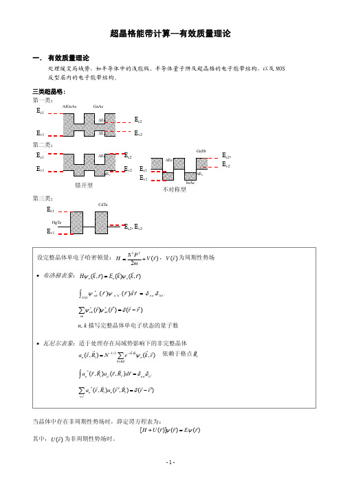 超晶格能带计算 有效质量理论