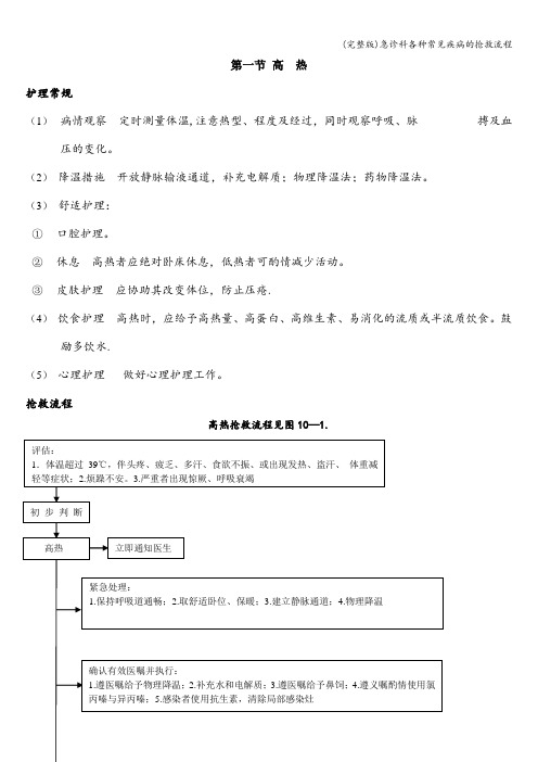 (完整版)急诊科各种常见疾病的抢救流程