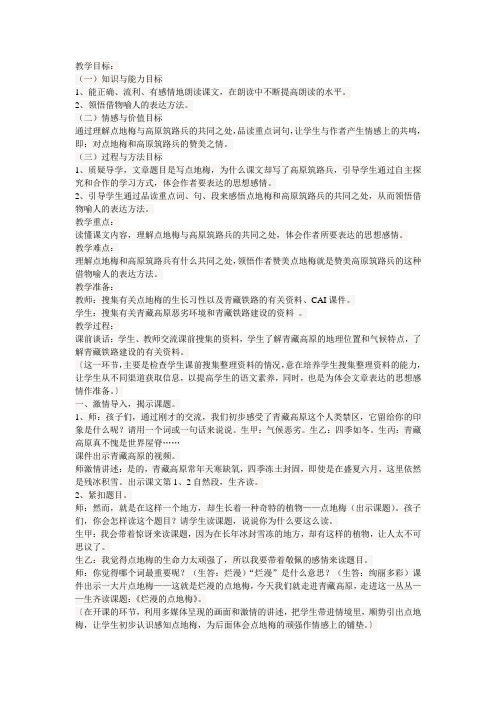 烂漫的点地梅教案