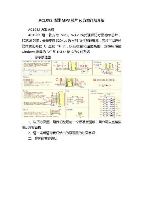 AC1082杰理MP3芯片ic方案详细介绍