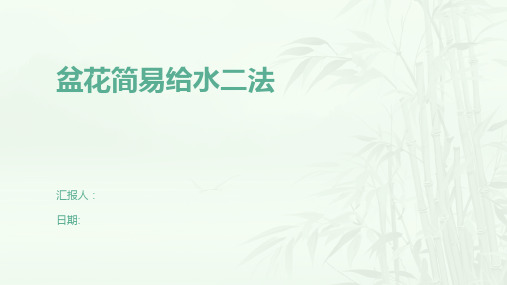 盆花简易给水二法