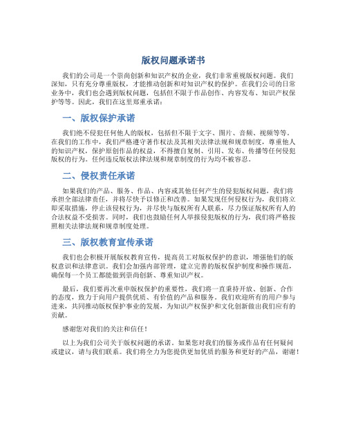 版权问题承诺书