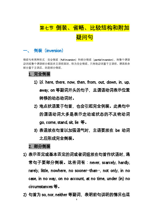 专四语法之倒装、省略、比较结构和附加疑问句