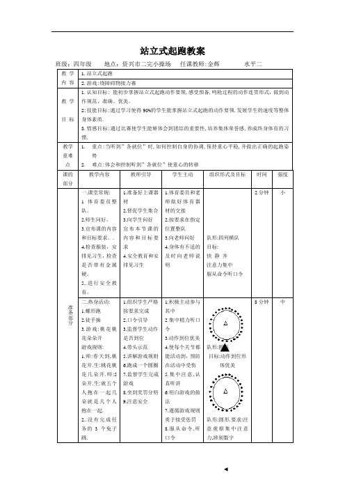 站立式起跑优质课赛课公开课教案