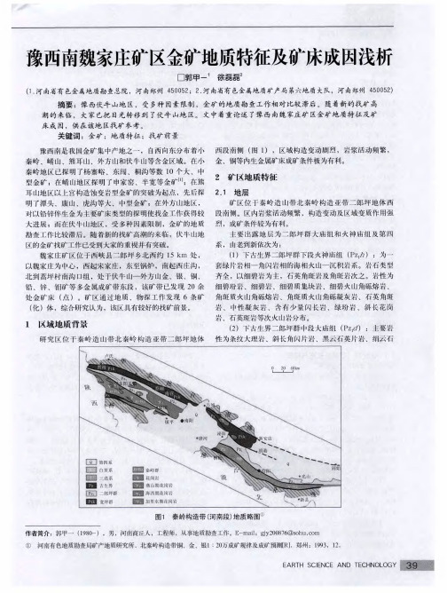 豫西南魏家庄矿区金矿地质特征及矿床成因浅析