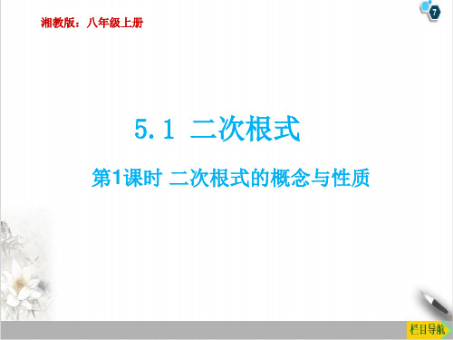 课件湘教版数学八上 二次根式的概念与性质 优秀精美PPT课件