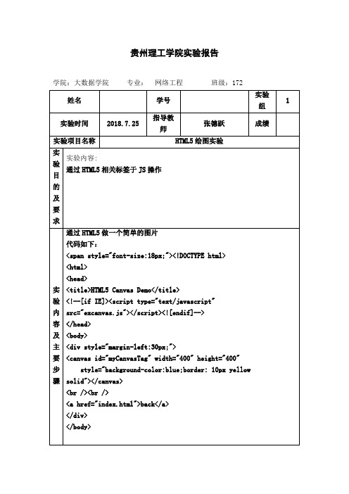 HTML5绘图实验