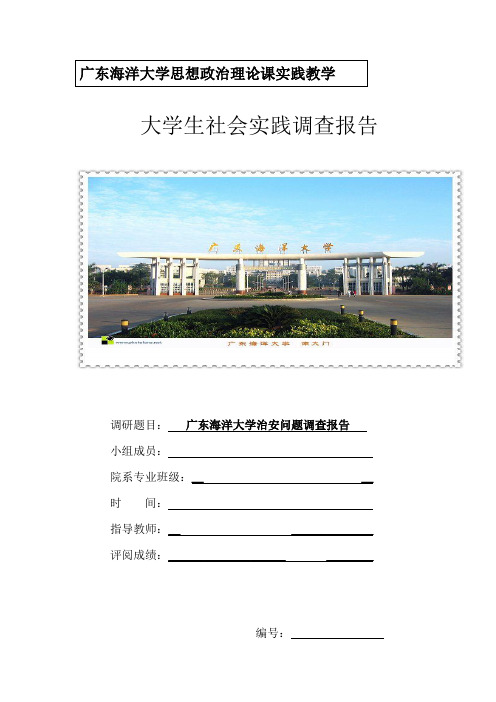 广东海洋大学治安问题调查报告