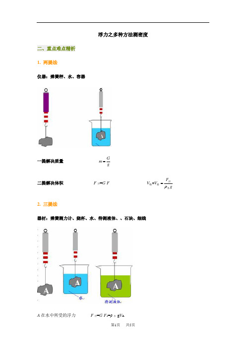 浮力之多种方法测密度