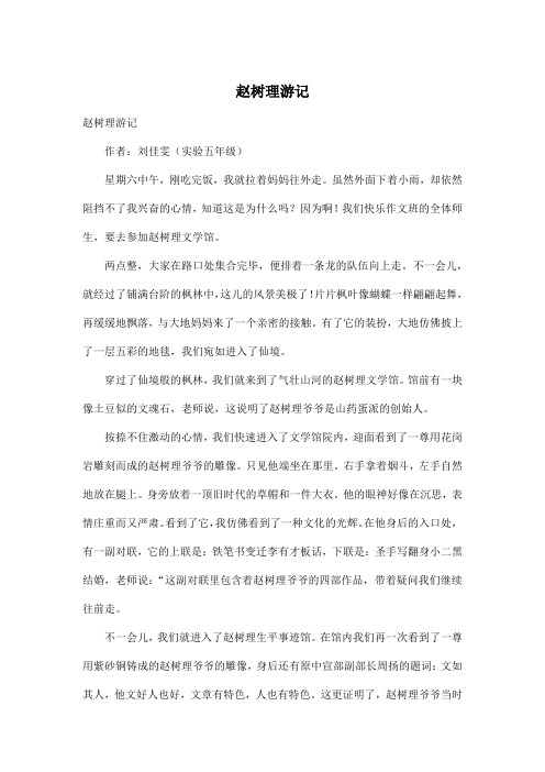 赵树理游记_小学三年级作文1100字