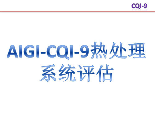 AIAG-CQI-9热处理系统评估讲义-教程