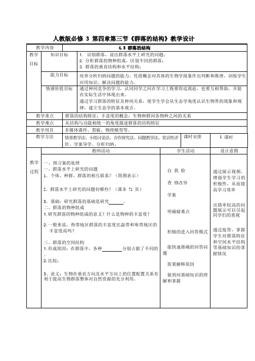 高中生物《群落的结构》优质课教案、教学设计